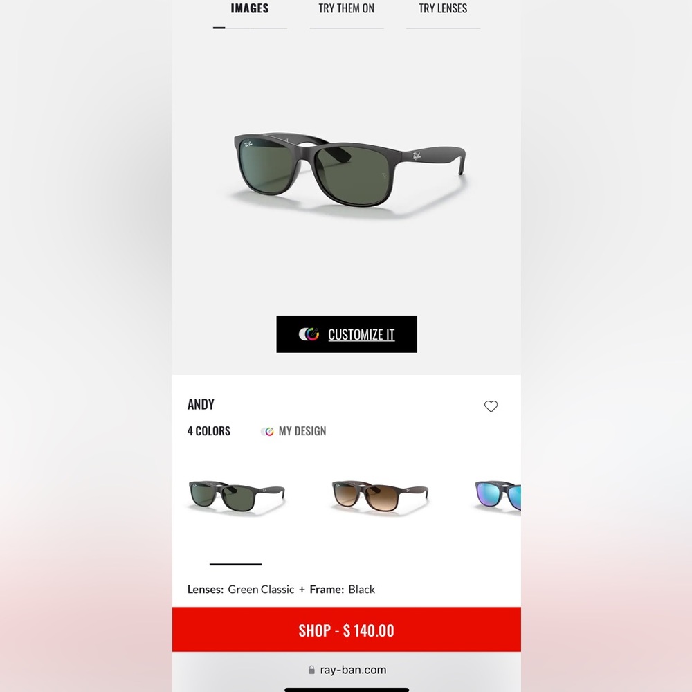 RAYBAN ANDYS SUNGLASSES